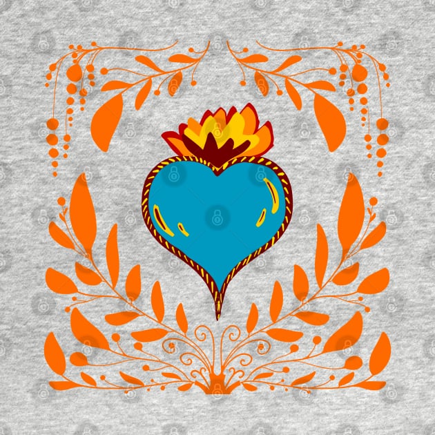 Blue Sacred Heart Sacred Symbols by Halley G-Shirts